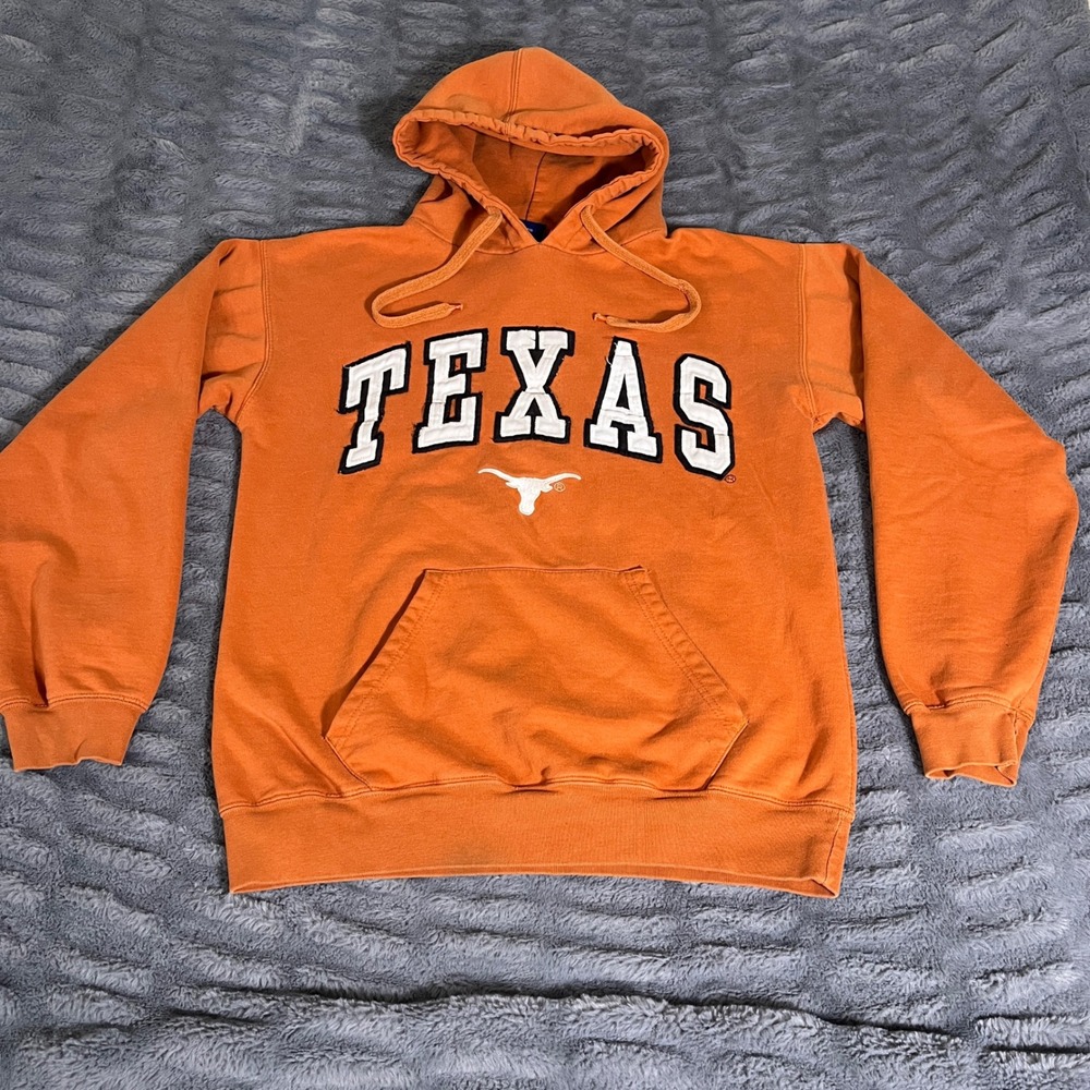 Old Varsity Brand Texas Longhorns Burnt Orange Pullover Hoodie Sweatshirt AP890